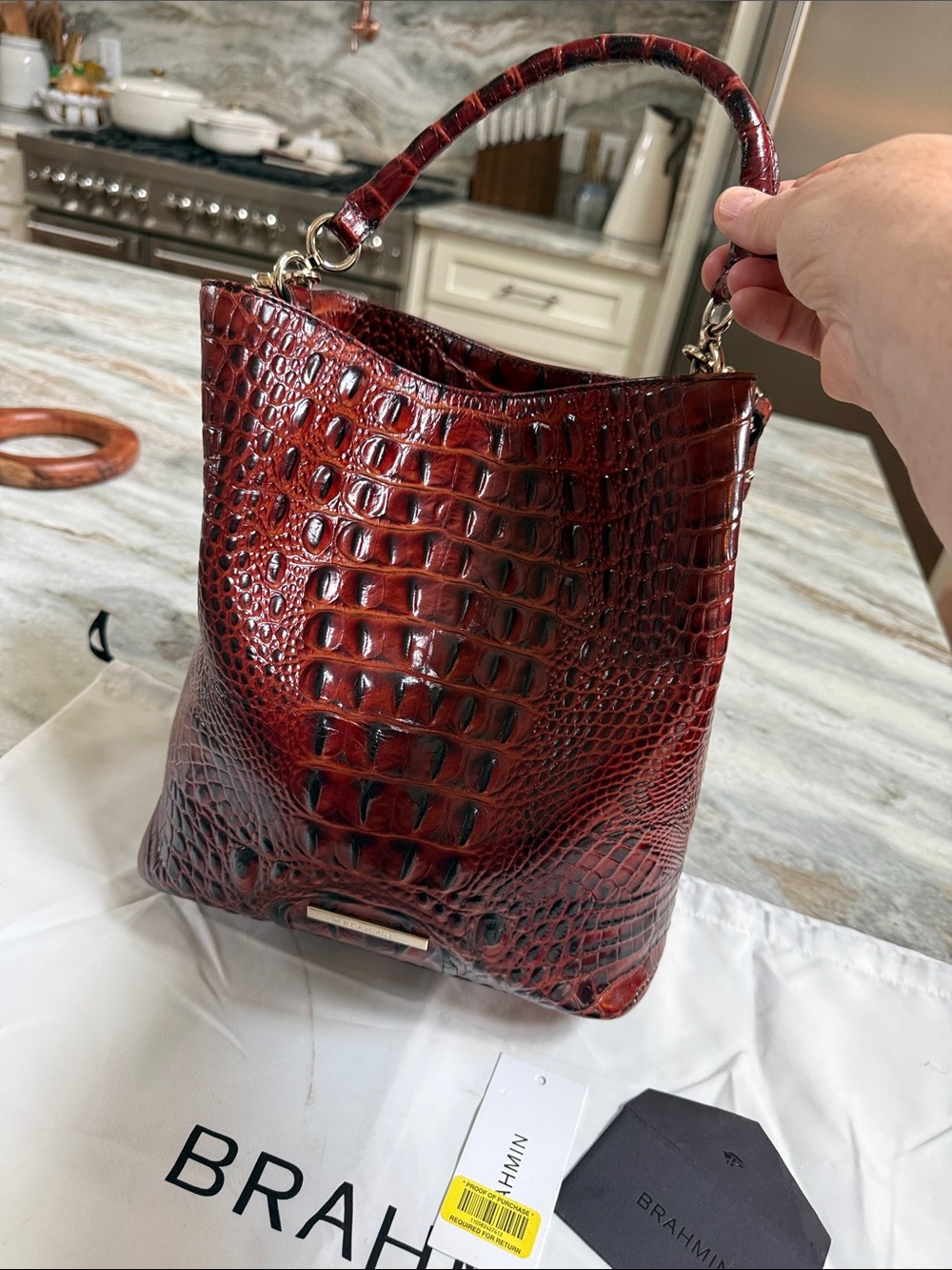 Authentic BRAHMIN AMELIA shoulder bag in pecan Melbourne - Picture 3 of 7